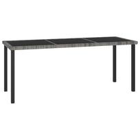 vidaXL Sodo valgomojo stalas, pilkos spalvos, 180x70x73cm, poliratanas