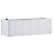 vidaXL Lovelis su savaiminio laistymo sistema, baltas, 100x43x33cm