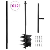 vidaXL Žemės grąžtas su rankena/prailginimo vamzdžiu, 250mm, plienas