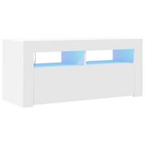 vidaXL Televizoriaus spintelė su LED apšvietimu, balta, 90x35x40cm