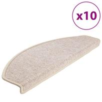vidaXL Laiptų kilimėliai, 10 vnt., 65x24x4 cm, pilkai rudi, pusapvaliai, dideli