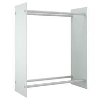 vidaXL Stovas malkoms, baltos spalvos, 80x35x100cm, grūdintas stiklas