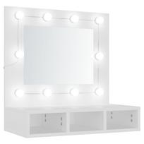 vidaXL Veidrodinė spintelė su LED apšvietimu, balta, 60x31,5x62cm