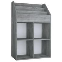 vidaXL Vaikiška lentyna žurnalams, betono pilka, 71x30x114cm, mediena