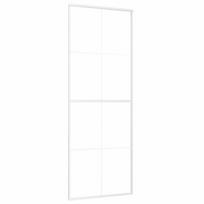 vidaXL Stumdomos durys, baltos, 76x205cm, ESG stiklas ir aliuminis