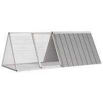 vidaXL Triušių narvas, pilkas, 201,5x80,5x71cm, galvanizuotas plienas