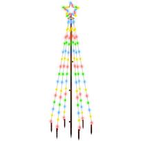 vidaXL Kalėdų eglutė su kuoliuku, įvairių spalvų, 108LED, 180cm