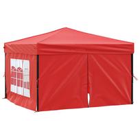 vidaXL Proginė palapinė su šoninėmis sienomis, raudona, 3x3m