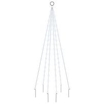 vidaXL Kalėdų eglutė ant vėliavos stiebo, 180cm, 108 šaltos baltos LED