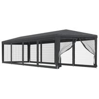 vidaXL Proginė palapinė su 10 tinklinių sienų, antracito, 3x12m, HDPE