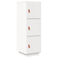 vidaXL Komoda, balta, 34x40x108,5cm, pušies medienos masyvas
