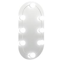 vidaXL Veidrodis su LED lemputėmis, 40x20cm, stiklas, ovalo formos