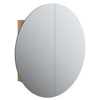 vidaXL Vonios spintelė su veidrodžiu ir LED, ąžuolo, 54x54x17,5cm