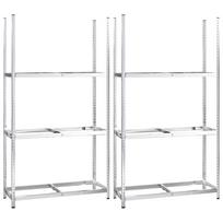 vidaXL Stovai padangoms, 2vnt., sidabriniai, 110x40x200cm, plienas