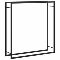 vidaXL Stovas malkoms, matinės juodos spalvos, 110x28x116cm, plienas