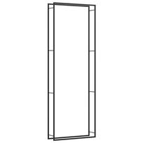 vidaXL Stovas malkoms, matinės juodos spalvos, 110x28x312cm, plienas