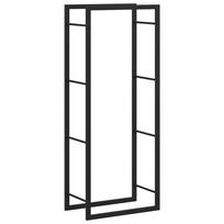 vidaXL Stovas malkoms, matinės juodos spalvos, 50x28x132cm, plienas