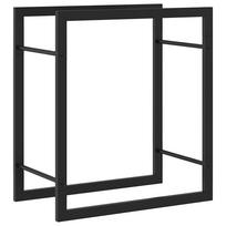 vidaXL Stovas malkoms, matinės juodos spalvos, 50x28x56cm, plienas