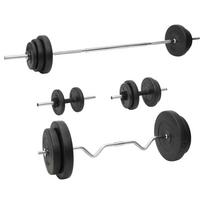vidaXL Štangos ir svarmenų su svoriais rinkinys, 90kg