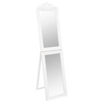 vidaXL Laisvai pastatomas veidrodis, baltos spalvos, 40x160cm