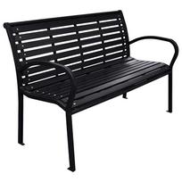vidaXL Sodo suoliukas, juodos spalvos, 116cm, plienas ir WPC