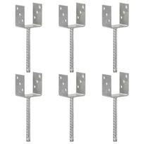 vidaXL Tvoros stulpai, 6vnt., sidabrinės spalvos, 9x6x30cm, plienas