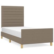 vidaXL Lovos rėmas be čiužinio, taupe, 90x190 cm, audinys