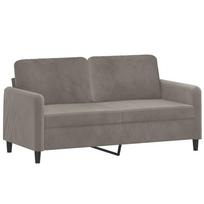 vidaXL Dvivietė sofa, šviesiai pilkos spalvos, 140cm, aksomas