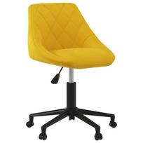 vidaXL Pasukama valgomojo kėdė, garstyčių geltona, aksomas (335491)