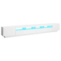 vidaXL Televizoriaus spintelė su LED apšvietimu, balta, 300x35x40cm