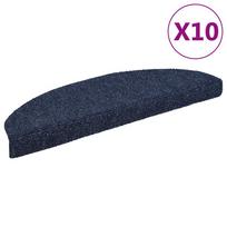 vidaXL Laiptų kilimėliai, lipnūs, 10 vnt., mėlyni, pusapvaliai, dideli, 65x21x4 cm