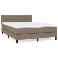 vidaXL Lova su spyruoklėmis ir čiužiniu, taupe, 140x190 cm, audinys