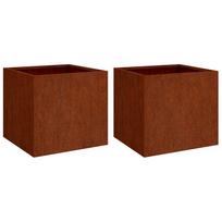vidaXL Loveliai, 2vnt., 42x40x39cm, Corten plienas