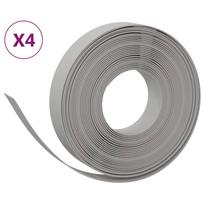 vidaXL Sodo apvadai, 4vnt., pilkos spalvos, 10m, 10cm, polietilenas