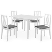 vidaXL Valgomojo baldų komplektas, 5d., baltos sp., MDF