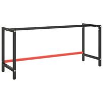 vidaXL Darbastalio rėmas, juodas ir raudonas, 180x57x79cm, metalas