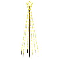 vidaXL Kalėdų eglutė su kuoliuku, šiltos baltos spalvos, 108LED, 180cm
