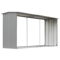vidaXL Sodo malkinė, galvanizuotas plienas, 330x92x153cm, pilka