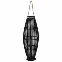 vidaXL Pakabinamas žibintas žvakei, juodas, 95cm, bambukas