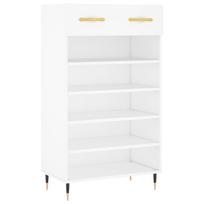 vidaXL Spintelė batams, baltos spalvos, 60x35x105cm, apdirbta mediena