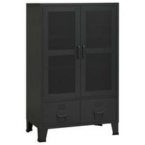 vidaXL Sandėliavimo spintelė, juoda, 70x40x115cm, metalas, pramoninė