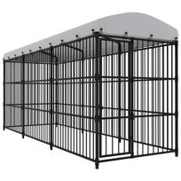 vidaXL Lauko voljeras šunims su stogu, 450x150x210cm