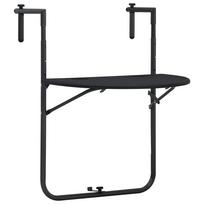 vidaXL Pakabinamas balkono stalas, juodas, 60x64x83,5cm, plastikas