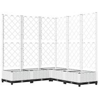 vidaXL Sodo lovelis su treliažu, baltos spalvos, 120x120x121,5cm, PP