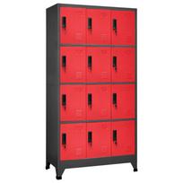 vidaXL Persirengimo spintelė, antracito/raudona, 90x45x180cm, plienas