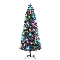 vidaXL Apšviesta Kalėdų eglutė su stovu ir LED, 240cm, optinis pluoštas