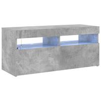 vidaXL TV spintelė su LED apšvietimu, betono pilka, 90x35x40cm