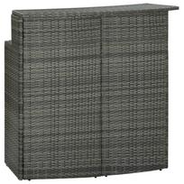 vidaXL Sodo baro staliukas, pilkos spalvos, 120x55x110cm, poliratanas