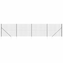 vidaXL Vielinė tinklinė tvora su smaigais, antracito spalvos, 1,6x10m
