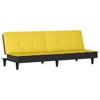 vidaXL Dvivietė sofa-lova, šviesiai geltonos spalvos, audinys